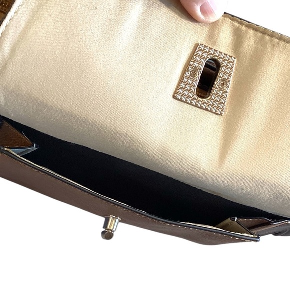 Dasein Vegan Leather Tote Satchel Handbag Colorblock Briefcase Dark Gray & Tan - Picture 10 of 16